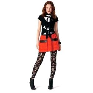 Anna Sui For Target Red And Black Plaid‎ Zipper Pocket A Line Mini Skirt Size 5